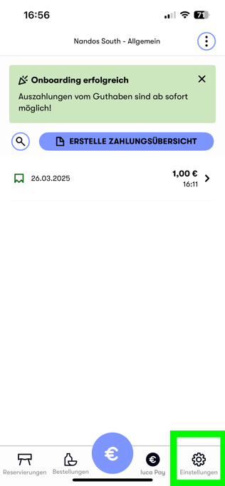 Zahlungsübersicht erstellen